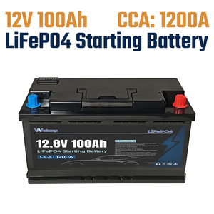 12V 100Ah LiFePO4 电池，适用于房车和轻型卡车启动，1200CCA，支持启停功能，防震且免维护 - Product Image 1