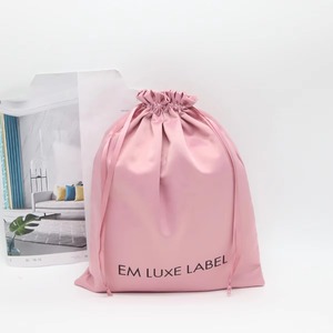 Sac à chaussures en soie de luxe personnalisé, couleur unie - Product Image 3