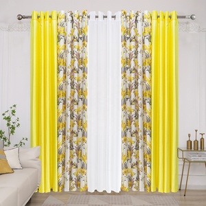 Set di Tende per Casa Scontate in Offerta, Tende in Finta Seta Tinta Unita, Tende Trasparenti con Stampa Floreale - Product Image 4
