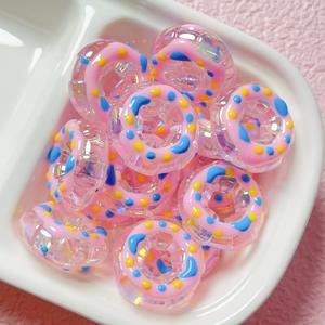 Cadenas Colgantes para Teléfono Móvil y Coche, Hechas a Mano con Cuentas de Acrílico, Plástico y Lucite, con Diseño de Donut de Niña, Multicolores, 24mm - Product Image 5