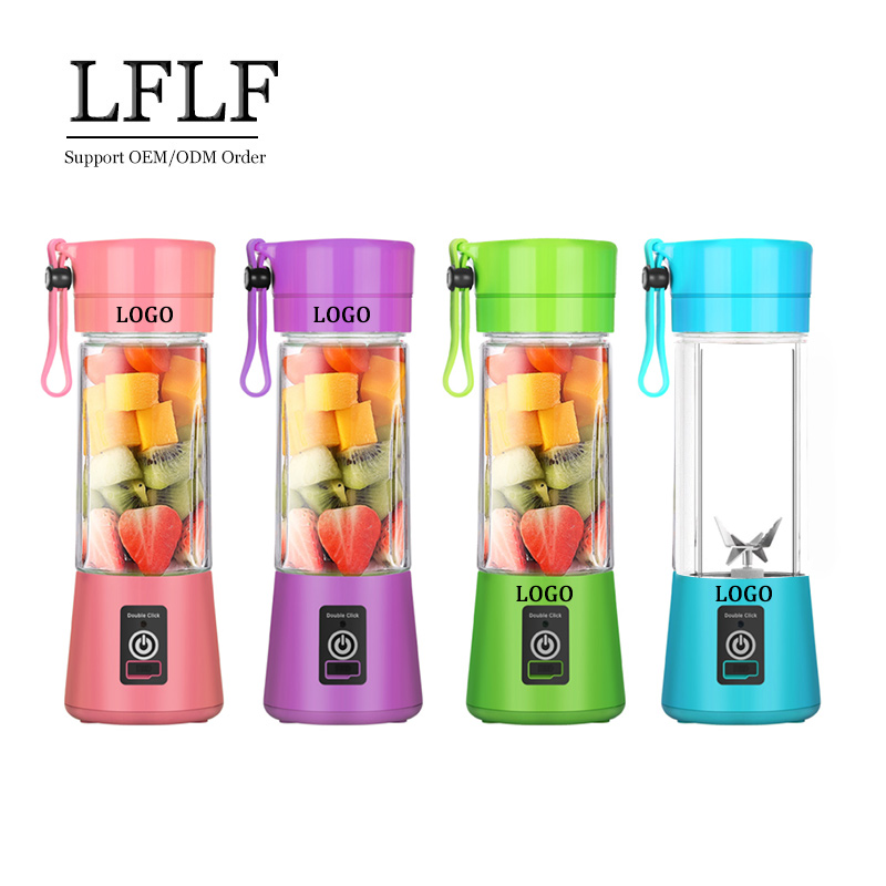 Домашняя портативная соковыжималка OEM, блендер, бытовая соковыжималка для фруктов, 380 мл, USB, перезаряжаемая, 2000 мАч, соковыжималка, чашка, автоматическая соковыжималка оранжевого цвета