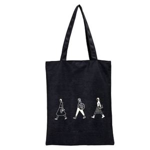 Custom Women's Custom Printed Eco-friendly Folding Shopping Canvas Tote <b>Bag</b> Letter Pattern Style - Product Image 2