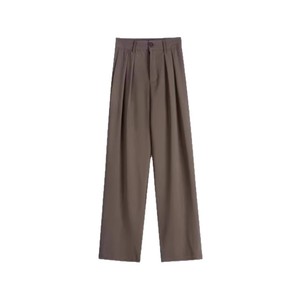<span class=keywords><strong>Pantaloni</strong></span> da abito alla moda <span class=keywords><strong>pantaloni</strong></span> estivi larghi a vita alta traspiranti <span class=keywords><strong>pantaloni</strong></span> classici da caffè neri a gamba dritta - Product Image 4