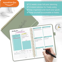 Carnet de planification hebdomadaire A5 personnalisé avec logo, sans date, reliure spirale, journal de suivi des objectifs et des habitudes pour la papeterie de bureau en gros