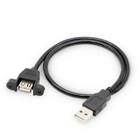 Câble d'extension USB 2.0 mâle vers femelle sur mesure à montage sur panneau avec vis