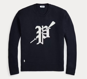 Pull Intarsia personnalisé avec logo grand ajustement pour hommes OEM et ODM Pull en tricot de coton de couleur unie à col ras du cou pour hommes - Product Image 2