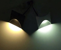 Lampes murales LED nordiques d'intérieur en aluminium 3W IP65 étanches avec capteur de contrôle blanc noir encastrées design moderne maison bureau escalier