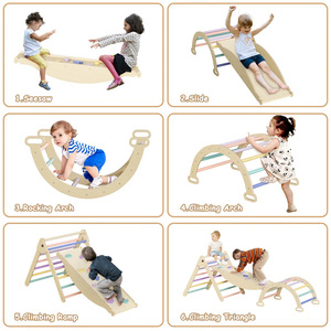 Juego de Juguetes Educativos para Interiores y Exteriores para Preescolar, Estructura de Escalada de Madera Montessori para Niños Pequeños - Product Image 3