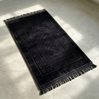 Tapis de prière islamique de qualité supérieure, fait main, lavable, couleur unie, 80*120cm, en tissu Raschel, vente en gros d'usine, pour le Ramadan