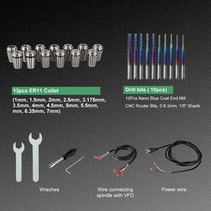 Motor de Husillo CNC Refrigerado por Aire Cuadrado Zhong Hua Jiang ER11 1.5KW 110V/220V con Kit VFD para Máquina de Grabado CNC - Product Image 6