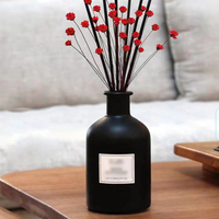 Diffuseur d'air en verre noir et blanc givré Meilleur diffuseur de fleurs séchées Diffuseur de roseaux de luxe 170ml