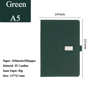 Venta al por mayor promocional A5 PU diario de cuero recargable diario cuaderno de negocios conjunto de regalo con la pluma - Product Image 3