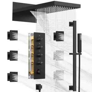 Luxury CUPC Fashion Brass Concealed Shower Waterfall Rain Bathroom