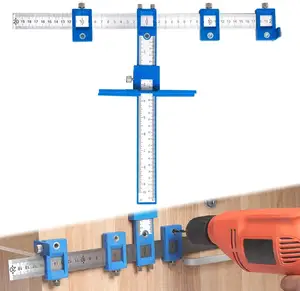 Localizzatore di perforazione per trapano, guida per trapano regolabile armadio per manicotto Hardware Jig cassetto Pull Jig perforazione del legno tassello di centraggio sega Master