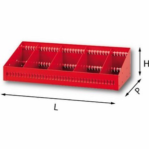 Organizador de Herramientas RIBL1 5003, Bandeja de Almacenamiento de Plástico Roja con Divisores para Uso en Gabinetes de Taller - Product Image 1