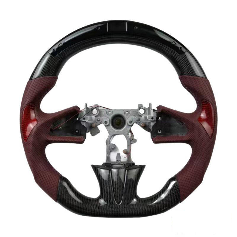 Carbon+Perforated Leather+LED+Red Stitching