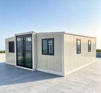 Maison conteneur 20FT, mini-maison préfabriquée avec cuisine, cabane modulaire à double aile, maison préfabriquée pliable et extensible