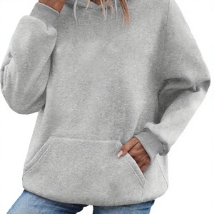 Sudadera con capucha gris con estampado de corazón Faith para mujer, sudadera con capucha de manga larga, corte holgado, otoño invierno - Product Image 3