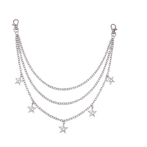 จี้รูปดาวสำหรับผู้หญิง สายโซ่คาดเอวโลหะ หลายชั้น สายโซ่ตกแต่งกางเกง สำหรับแฟชั่นสตรีทสไตล์ ใส่ได้ทุกวัน ทำจากโลหะผสมสังกะสี - Product Image 5