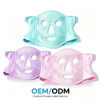 Masque facial rafraîchissant en gel de plastique réutilisable, compresse de glace pour le visage entier |   Masque de soin de beauté doux et flexible