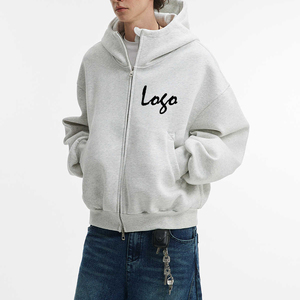 Heavyweight Cardigan Boxy Men's Hoodie Sweatshirt Puff Technique Winter Streetwear Cotton Short Style <b>Zip</b> <b>up</b> Hoodie <b>Jacket</b> - Product Image 4