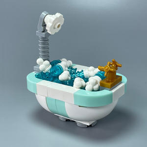 MOC บล็อกประกอบอนุภาคขนาดเล็ก DIY <span class=keywords><strong>ของเล่น</strong></span>โมเดล บ้าน ห้องครัว ห้องนั่งเล่น และห้องน้ำ - Product Image 3