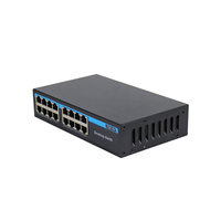 Conmutador de red de caja metálica de 16 puertos 10/100/1000Mbps Conmutador Ethernet de 16 puertos Mini conmutador de red Gigabit de escritorio con chip RTL