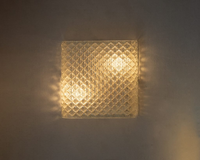 Lampe murale ou de plafond en verre cristal à texture vintage