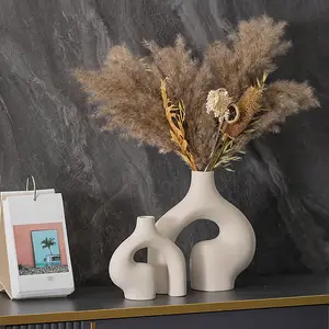 Luxury Living Room Decoration Vases for Flowers Table Centerpieces Plant Pot Home Decor Ceramic Vase Set of 2