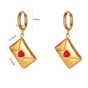 Nuevo Colgante <span class=keywords><strong>de</strong></span> Sobre Delicado <span class=keywords><strong>de</strong></span> Acero Inoxidable con Baño <span class=keywords><strong>de</strong></span> <span class=keywords><strong>Oro</strong></span> <span class=keywords><strong>de</strong></span> 18K y Dije <span class=keywords><strong>de</strong></span> Corazón Rojo, Joyería para Pendientes, Regalo <span class=keywords><strong>de</strong></span> Aniversario <span class=keywords><strong>de</strong></span> <span class=keywords><strong>Matrimonio</strong></span> - Product Image 2