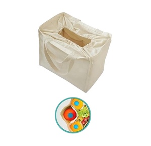 Grand sac fourre-tout en toile à cordon de serrage, réutilisable, en coton, avec poignées, pour les courses au supermarché - Product Image 3