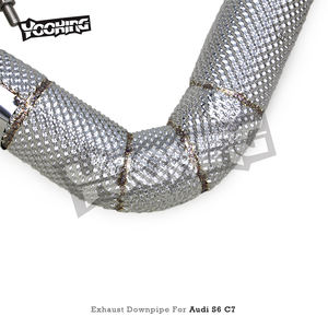 Tuyau de descente du collecteur de moteur pour <span class=keywords><strong>Audi</strong></span> <span class=keywords><strong>RS6</strong></span>/RS7 <span class=keywords><strong>C7</strong></span> 4.0T 2014-2018 <span class=keywords><strong>Performance</strong></span> Sport Car SS304 Tuyaux droits Silencieux Système d'échappement - Product Image 3