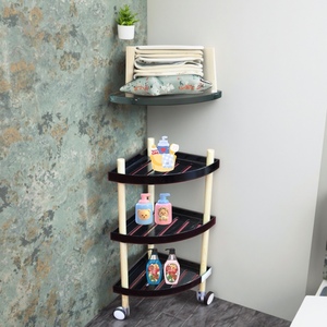 Đa Chức Năng 3-Tầng Tre Hiển Thị Lưu Trữ Giá Hiện Đại Dễ Dàng Lắp Ráp Góc Kệ Bánh Xe Cho Phòng Tắm Đồ Nội Thất Làm MDF - Product Image 6