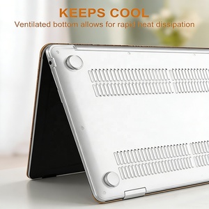 Funda para MacBook Air <span class=keywords><strong>13</strong></span> Pulgadas 2020-2018 (A2337 M1 A2179 A1932) Carcasa Rígida de Plástico con Textura de Cuero y Diseño Floral en Relieve - Product Image 4