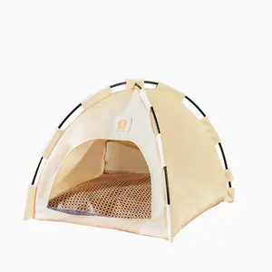 High Quality Portable Travel Cooling Cat Camping Tent Bed Removable Shade Elevated Dog Pet Tent Bed With Canopy