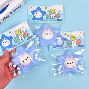 New Cutie 9.5cm Blue Star Bunny TPR <b>Squishy</b> Toy Portable Squeeze Stress Relief Gift for Kids and Adults Relax Time - Product Image 3