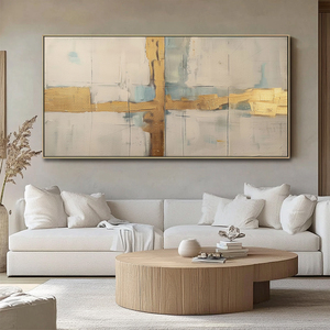 Современная Золотая абстрактная минималистская Картина на холсте большой крест настенное искусство акриловая рамка абстрактное настенное искусство - Product Image 4