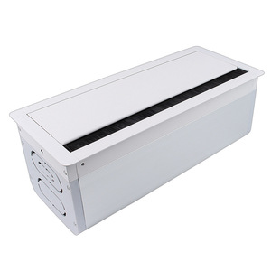 Aluminum Alloy Cable <b>Box</b> Rectangle Standing Type With Brush Plug Durable Office Organizer - Product Image 3
