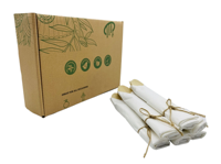 Ensemble de serviettes pré-roulées et de couverts en bambou-Couverts emballés biodégradables pour la fête