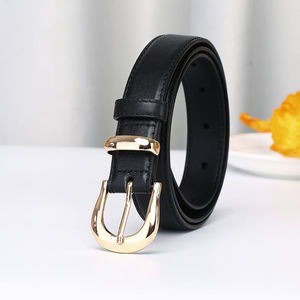 Cinturón de Cuero Vacuno Marrón para Mujer, 2.8cm de Ancho, Hebilla Dorada Vintage, Resistente al Agua, Ajustable de 100-110cm de Largo, para Jeans - Product Image 1