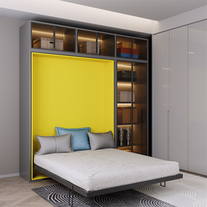 Rotating Multifunctional <strong>Wall</strong> Bed Invisible Flip <strong>Folding</strong> <strong>Desk</strong> &amp; Bookcase for Living Room Hidden Revolving Murphy Bed - Product Image 2