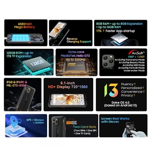 Blackview bv5300 cộng với gồ ghề điện thoại thông minh 6.1 ''hd hiển thị Android 13 Octa-core G72 8/128GB điện thoại di động 13MP 6580mAh <span class=keywords><strong>NFC</strong></span> điện thoại di động - Product Image 4