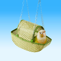 Nid suspendu en osier écologique YEE pour perroquet, hamac de forme irrégulière, lit pour oiseaux, pour agapornis, respirant pour l'été, décoration de cage à oiseaux