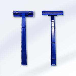 Oem ODM có sẵn giá rẻ xách tay cá nhân bọc màu xanh đôi lưỡi an toàn khách sạn nhựa dùng một lần cạo râu dao cạo - Product Image 5