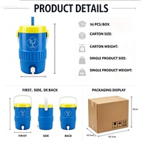 Seau à glace isotherme en plastique de haute qualité de 2 gallons avec robinet, paille et couvercle pour le camping et le sport