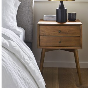 Nordic Wood <strong>Bedside</strong> <strong>Table</strong> <strong>Bedside</strong> Drawer <strong>Bedside</strong> Cabinet Nightstand Retro <strong>Teak</strong> Splayed Leg Two Drawer Bedroom End <strong>Table</strong> - Product Image 6