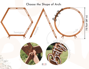 Bois mariage toile <span class=keywords><strong>de</strong></span> fond arc hexagone cercle Triangle cérémonie arc fond décor cadre <span class=keywords><strong>pour</strong></span> mariage en plein air pièce maîtresse <span class=keywords><strong>tonnelle</strong></span> - Product Image 5