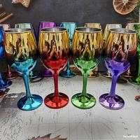 Gobelet en verre à vin plaqué de couleur avec différentes couleurs tasses à vin rouge en verre doré Décoration de mariage créative pour table de mariage