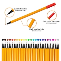 Ensemble de stylos feutres à pointe fine colorés, marqueurs imperméables avec papeterie de bureau et scolaire, cadeau, outils de dessin pour la classe