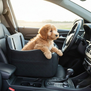 Hunde-Autositz & Katzen-Bett-Höhle für Kleine/Mittlere Hunde Abnehmbarer Bezug Verstellbare Gurte Reisesicherheit - Product Image 3